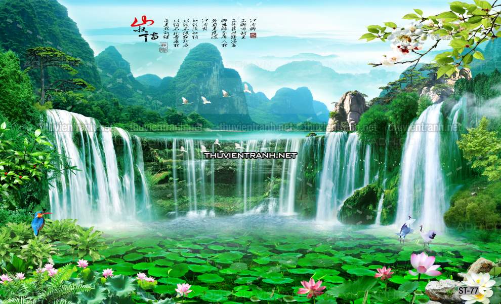 TRANH SƠN THỦY HỮU TÌNH, TRANH PHONG CẢNH SÔNG NÚI, TRUNG QUỐC - Tranh tường chất lượng cao