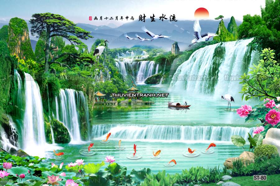 TRANH SƠN THỦY HỮU TÌNH, TRANH PHONG CẢNH SÔNG NÚI, TRUNG QUỐC - Tranh tường chất lượng cao