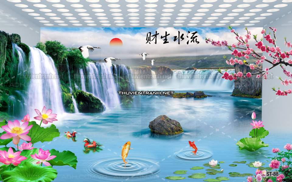 TRANH SƠN THỦY HỮU TÌNH, TRANH PHONG CẢNH SÔNG NÚI, TRUNG QUỐC - Tranh tường chất lượng cao