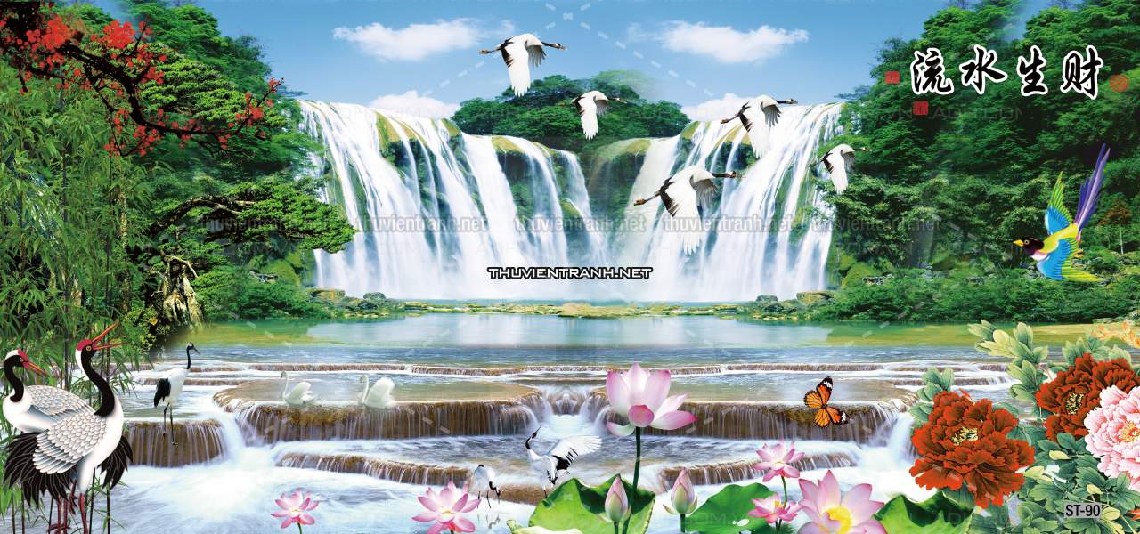 TRANH SƠN THỦY HỮU TÌNH, TRANH PHONG CẢNH SÔNG NÚI, TRUNG QUỐC - Tranh tường chất lượng cao