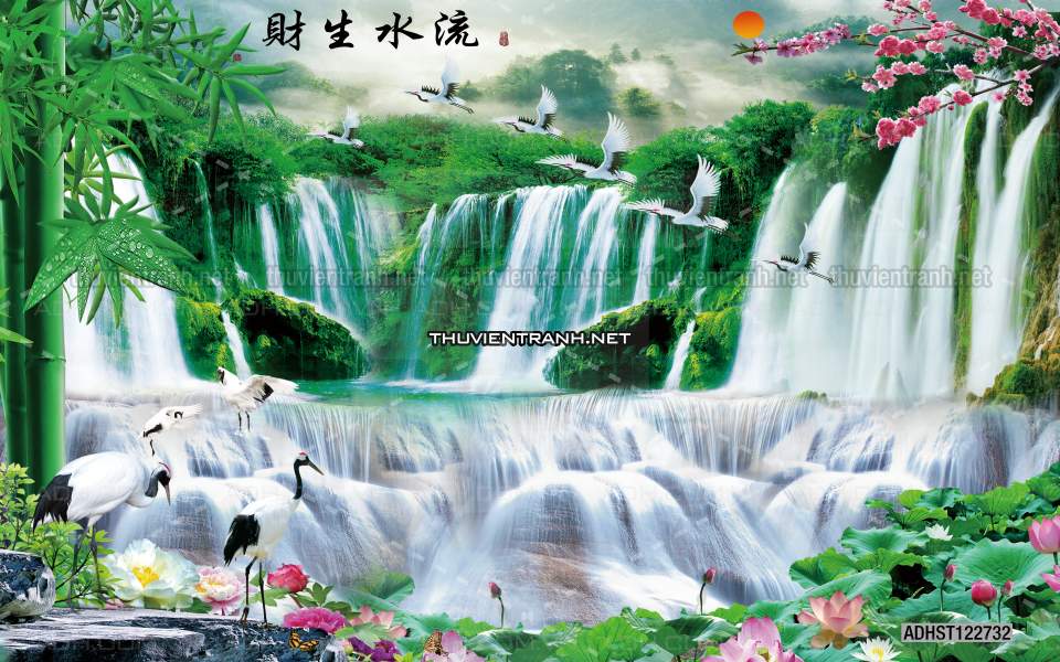 TRANH SƠN THỦY HỮU TÌNH, TRANH PHONG CẢNH SÔNG NÚI, TRUNG QUỐC - Tranh tường chất lượng cao