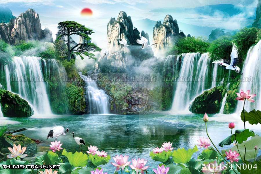 TRANH SƠN THỦY HỮU TÌNH, TRANH PHONG CẢNH SÔNG NÚI, TRUNG QUỐC - Tranh tường chất lượng cao