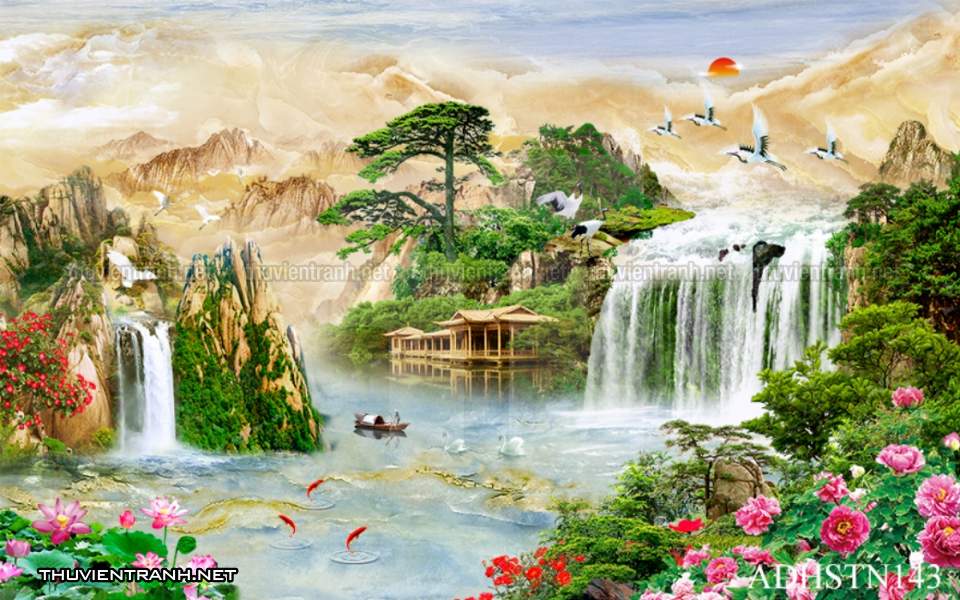 TRANH SƠN THỦY HỮU TÌNH, TRANH PHONG CẢNH SÔNG NÚI, TRUNG QUỐC - Tranh tường chất lượng cao