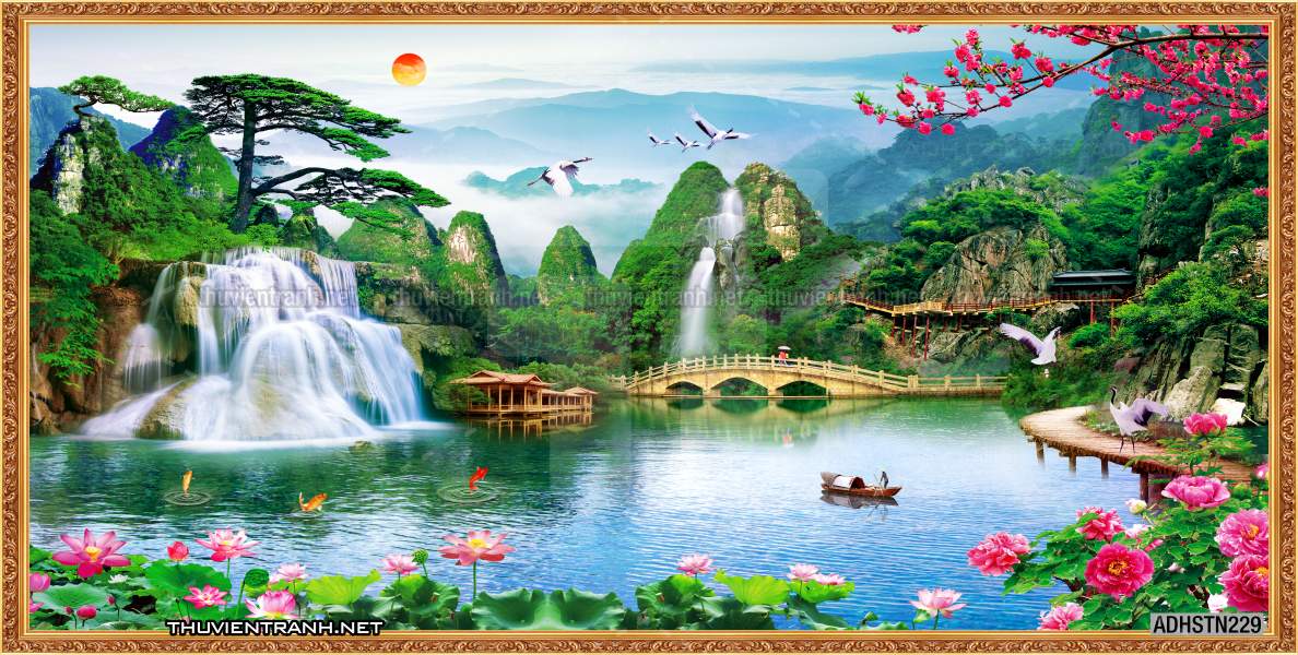 TRANH SƠN THỦY HỮU TÌNH, TRANH PHONG CẢNH SÔNG NÚI, TRUNG QUỐC - Tranh tường chất lượng cao