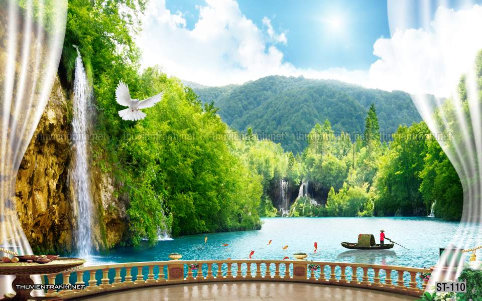 TRANH SƠN THỦY HỮU TÌNH, TRANH PHONG CẢNH SÔNG NÚI, TRUNG QUỐC - Tranh tường chất lượng cao