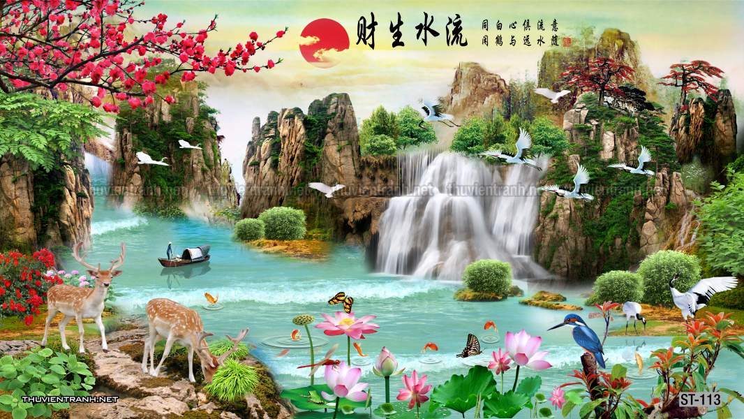 TRANH SƠN THỦY HỮU TÌNH, TRANH PHONG CẢNH SÔNG NÚI, TRUNG QUỐC - Tranh tường chất lượng cao