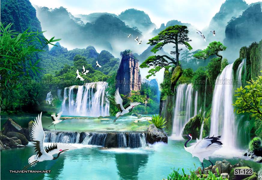 TRANH SƠN THỦY HỮU TÌNH, TRANH PHONG CẢNH SÔNG NÚI, TRUNG QUỐC - Tranh tường chất lượng cao