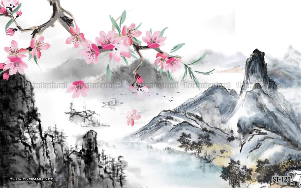 TRANH SƠN THỦY HỮU TÌNH, TRANH PHONG CẢNH SÔNG NÚI, TRUNG QUỐC - Tranh tường chất lượng cao