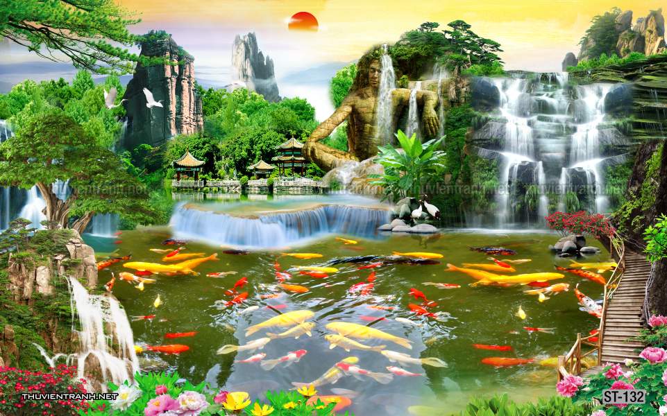 TRANH SƠN THỦY HỮU TÌNH, TRANH PHONG CẢNH SÔNG NÚI, TRUNG QUỐC - Tranh tường chất lượng cao