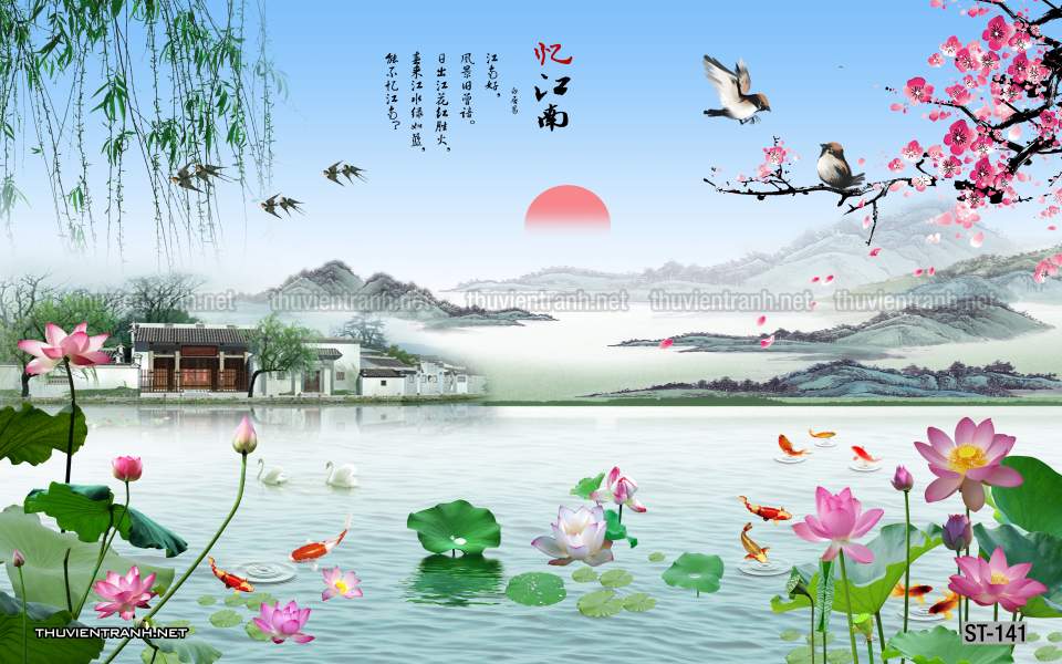 TRANH SƠN THỦY HỮU TÌNH, TRANH PHONG CẢNH SÔNG NÚI, TRUNG QUỐC - Tranh tường chất lượng cao