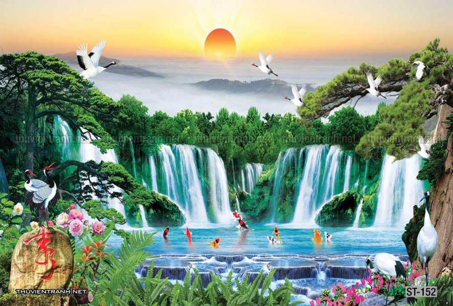 TRANH SƠN THỦY HỮU TÌNH, TRANH PHONG CẢNH SÔNG NÚI, TRUNG QUỐC - Tranh tường chất lượng cao