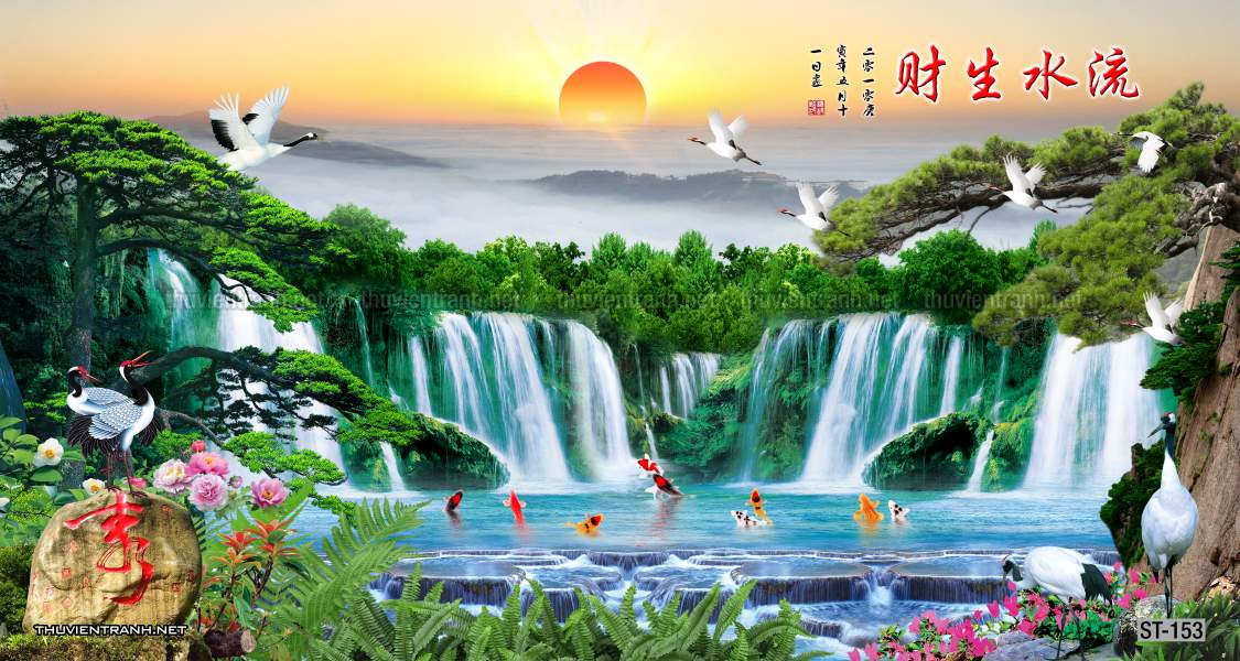 TRANH SƠN THỦY HỮU TÌNH, TRANH PHONG CẢNH SÔNG NÚI, TRUNG QUỐC - Tranh tường chất lượng cao