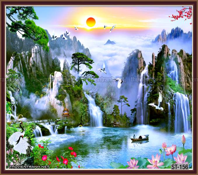 TRANH SƠN THỦY HỮU TÌNH, TRANH PHONG CẢNH SÔNG NÚI, TRUNG QUỐC - Tranh tường chất lượng cao