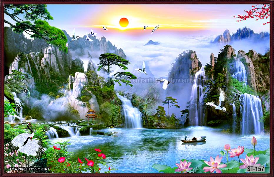 TRANH SƠN THỦY HỮU TÌNH, TRANH PHONG CẢNH SÔNG NÚI, TRUNG QUỐC - Tranh tường chất lượng cao