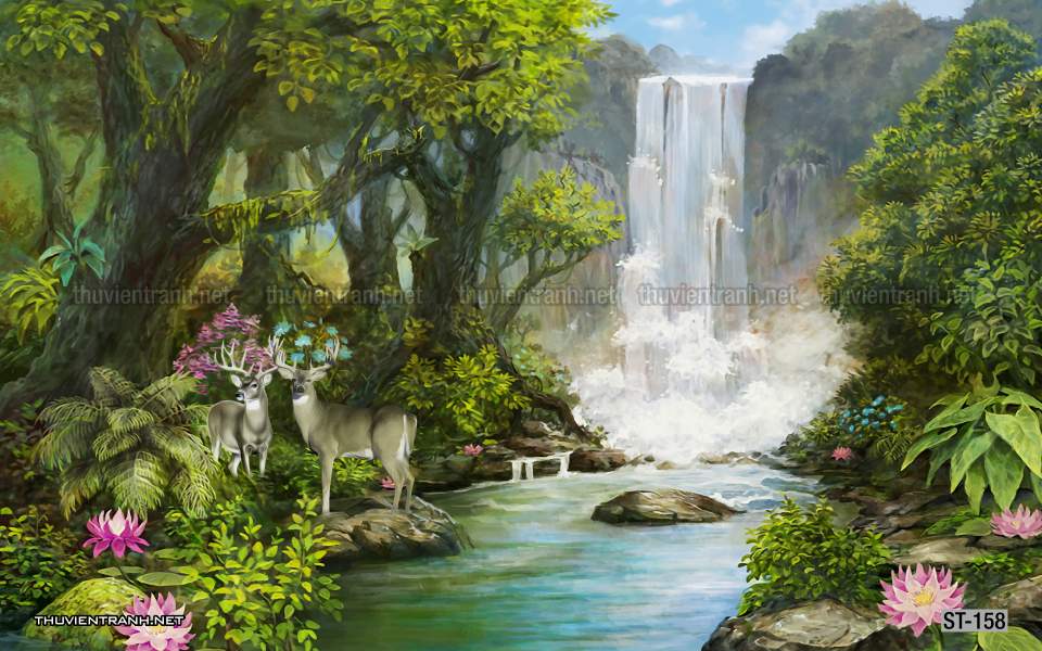 TRANH SƠN THỦY HỮU TÌNH, TRANH PHONG CẢNH SÔNG NÚI, TRUNG QUỐC - Tranh tường chất lượng cao
