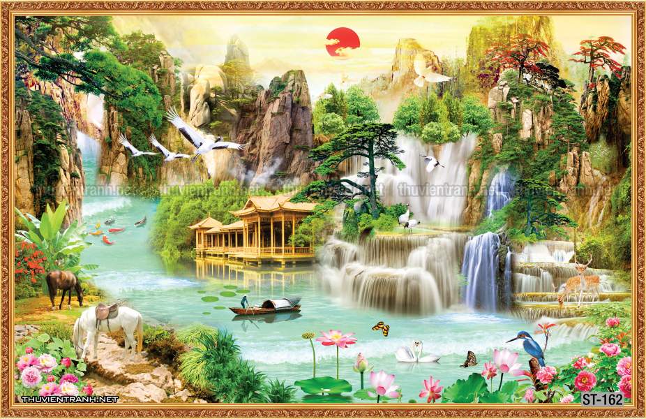 TRANH SƠN THỦY HỮU TÌNH, TRANH PHONG CẢNH SÔNG NÚI, TRUNG QUỐC - Tranh tường chất lượng cao