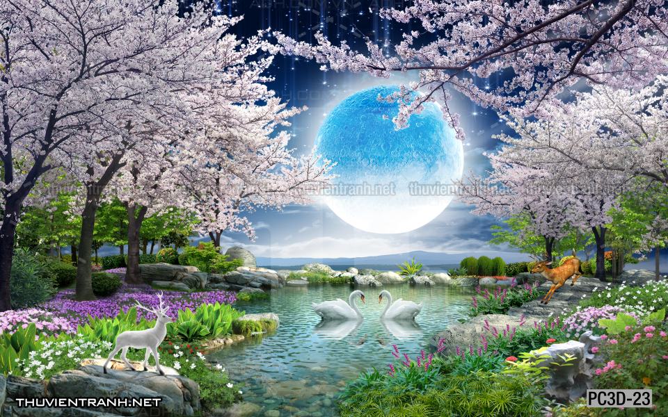 Tranh Phong cảnh 3D, Tranh phong cảnh hữu tình, phong cảnh đẹp - Tranh tường chất lượng cao