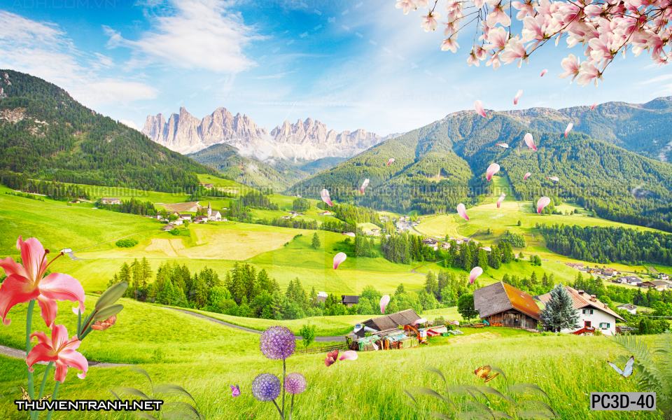 Tranh Phong cảnh 3D, Tranh phong cảnh hữu tình, phong cảnh đẹp - Tranh tường chất lượng cao