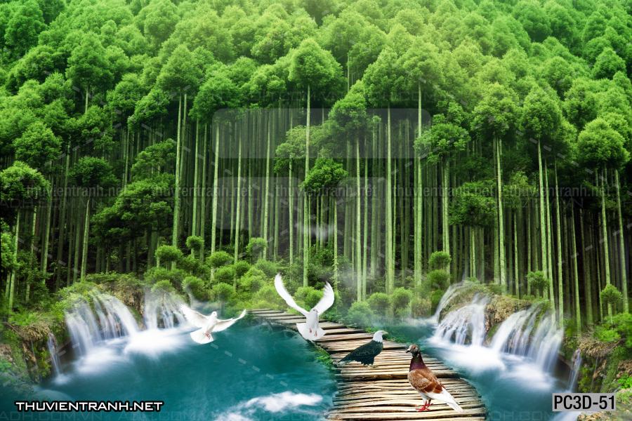 Tranh Phong cảnh 3D, Tranh phong cảnh hữu tình, phong cảnh đẹp - Tranh tường chất lượng cao