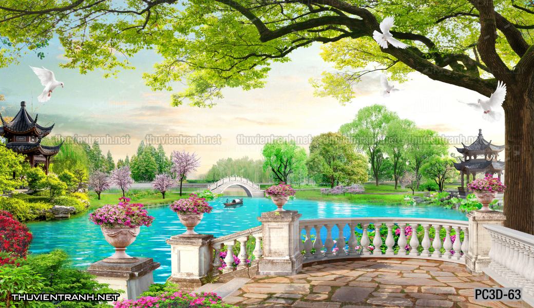 Tranh Phong cảnh 3D, Tranh phong cảnh hữu tình, phong cảnh đẹp - Tranh tường chất lượng cao