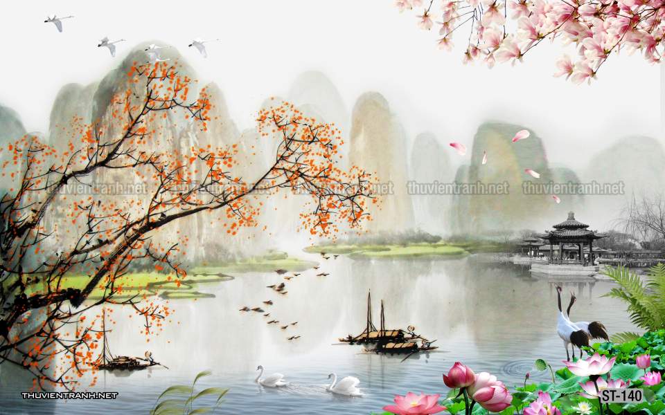 Tranh Phong cảnh 3D, Tranh phong cảnh hữu tình, phong cảnh đẹp - Tranh tường chất lượng cao
