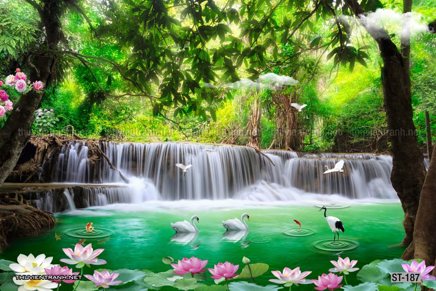 Tranh thác nước, phong cảnh thác nước, thiên nhiên đẹp - Tranh tường chất lượng cao