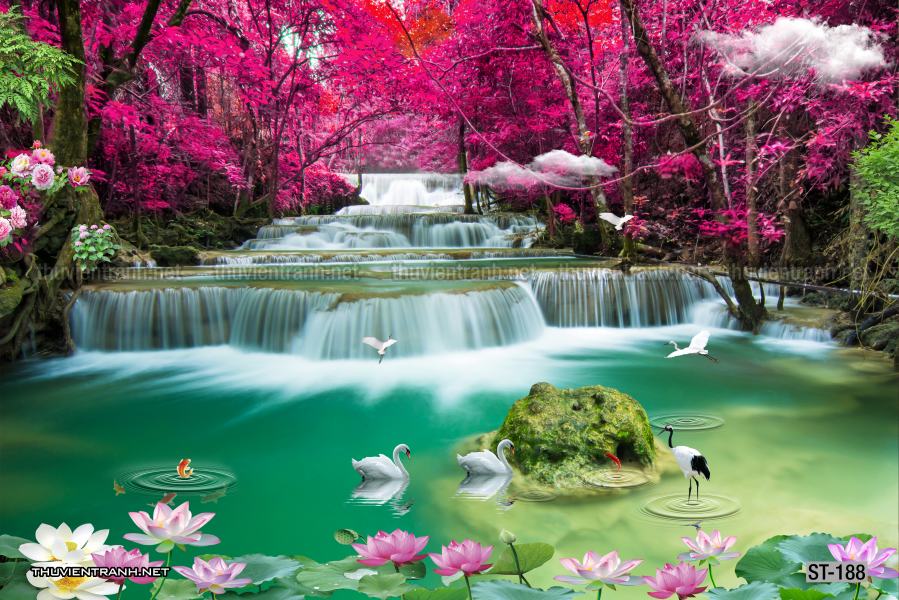 Tranh thác nước, phong cảnh thác nước, thiên nhiên đẹp - Tranh tường chất lượng cao