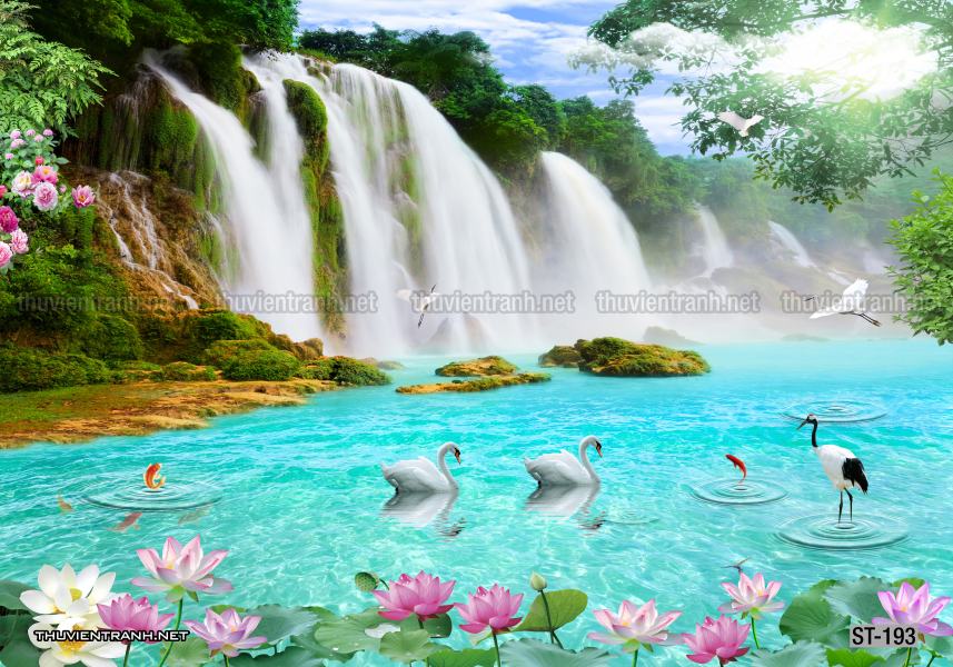 Tranh thác nước, phong cảnh thác nước, thiên nhiên đẹp - Tranh tường chất lượng cao