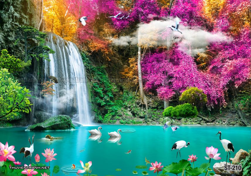 Tranh thác nước, phong cảnh thác nước, thiên nhiên đẹp - Tranh tường chất lượng cao
