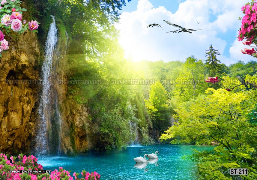 Tranh thác nước, phong cảnh thác nước, thiên nhiên đẹp - Tranh tường chất lượng cao