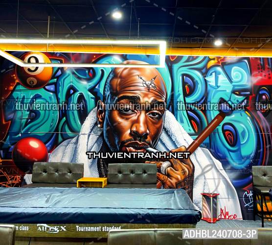 Tranh trang trí CLB Bi-a Phong cách Hiphop - Tranh tường chất lượng cao