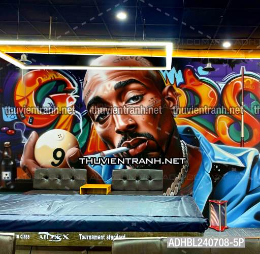 Tranh trang trí CLB Bi-a Phong cách Hiphop - Tranh tường chất lượng cao