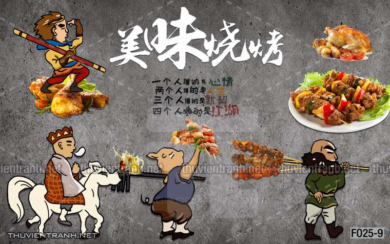 Tranh dán tường Quán nướng, quán lẩu, quán nhậu - Tranh tường chất lượng cao