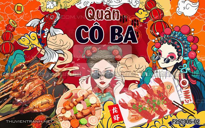 Tranh dán tường Quán ăn- Lẩu nướng - Tranh tường chất lượng cao