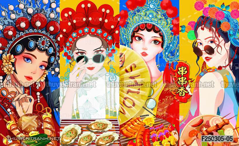 Tranh dán tường Quán ăn- Lẩu nướng - Tranh tường chất lượng cao