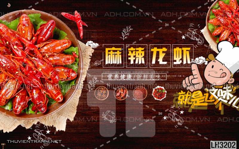 Tranh dán tường  Quán ăn Hải sản - Tranh tường chất lượng cao