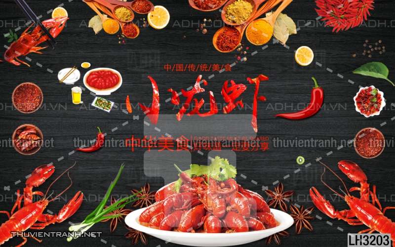 Tranh dán tường  Quán ăn Hải sản - Tranh tường chất lượng cao