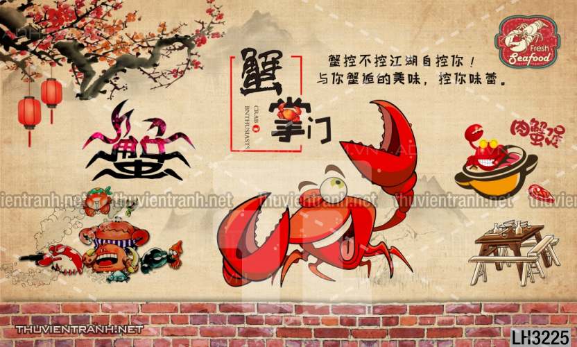 Tranh dán tường  Quán ăn Hải sản - Tranh tường chất lượng cao