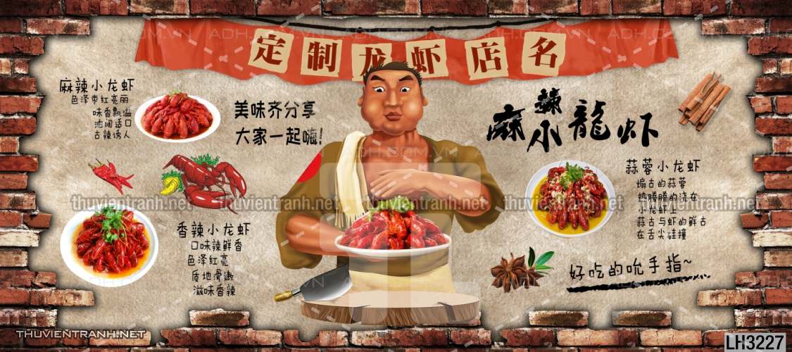 Tranh dán tường  Quán ăn Hải sản - Tranh tường chất lượng cao