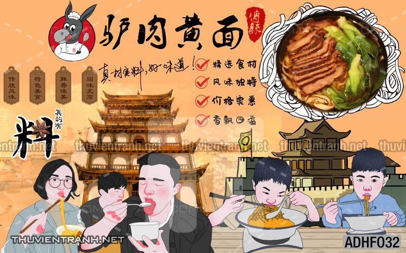  Tranh dán tường quán Mỳ Cay ăn vặt - Tranh tường chất lượng cao