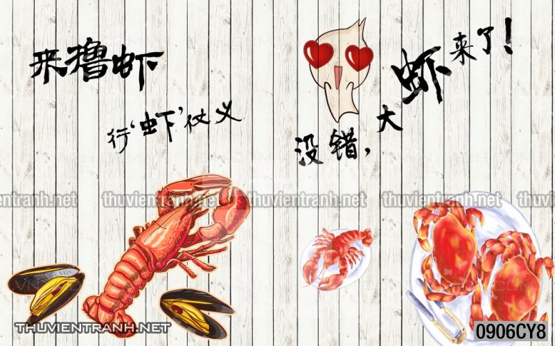  Tranh dán tường quán ăn Hải Sản - Tranh tường chất lượng cao