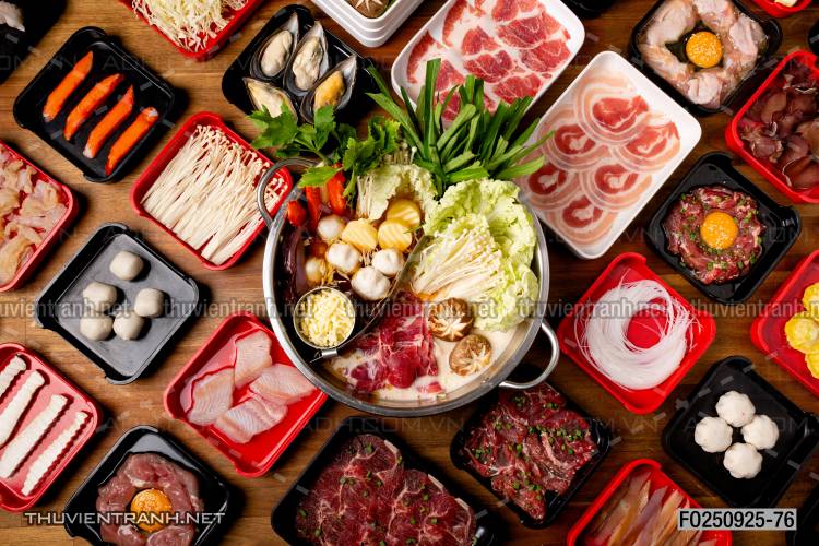  Tranh quán lẩu nướng BBQ - Tranh tường chất lượng cao