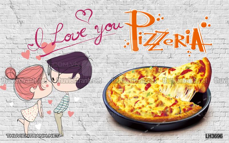  Tranh dán tường bánh Pizza - Tranh tường chất lượng cao