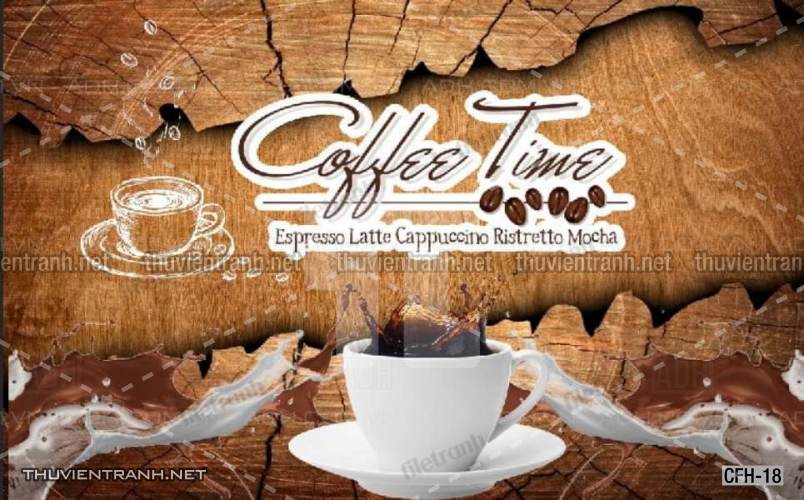 Tranh dán tường Quán Cafe, Trà Chanh, Trà sữa - Tranh tường chất lượng cao