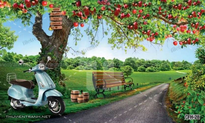 Tranh dán tường Quán Cafe, Trà Chanh, Trà sữa - Tranh tường chất lượng cao