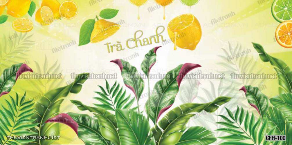 Tranh dán tường Quán Cafe, Trà Chanh, Trà sữa - Tranh tường chất lượng cao