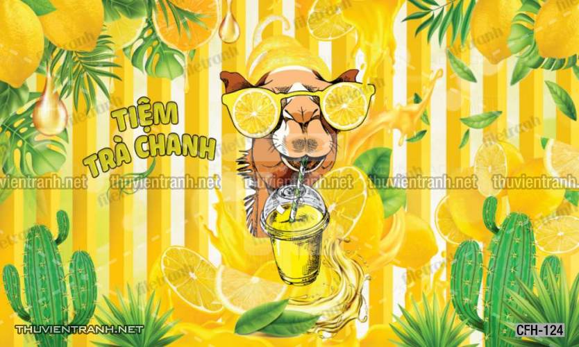  Tranh dán tường Quán Cafe, Trà Chanh, Trà sữa - Tranh tường chất lượng cao