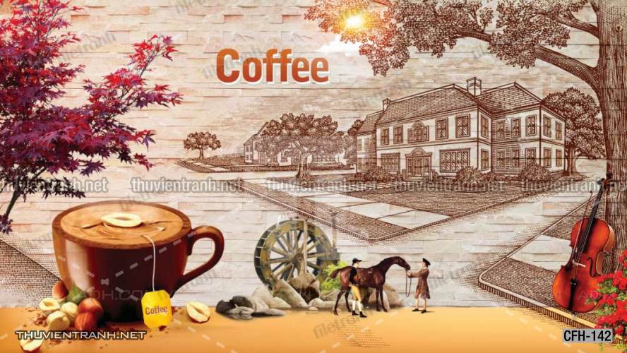  Tranh dán tường Quán Cafe, Trà Chanh, Trà sữa - Tranh tường chất lượng cao
