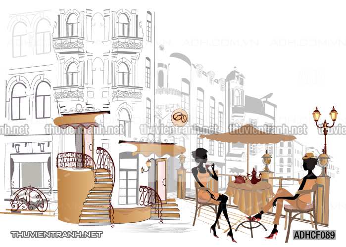  Tranh dán tường Cafe, tranh dán tường quán cafe phong cách cũ, cổ. - Tranh tường chất lượng cao