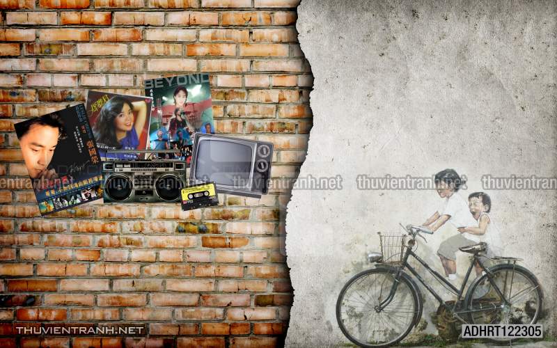 Tranh dán tường hoài niệm cũ - Tranh tường chất lượng cao